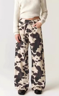 Cow Print Denim Jeans